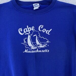 Vintage Cape Cod Massachusetts Sweatshirt Mens M Sailboats Crewneck USA 80s